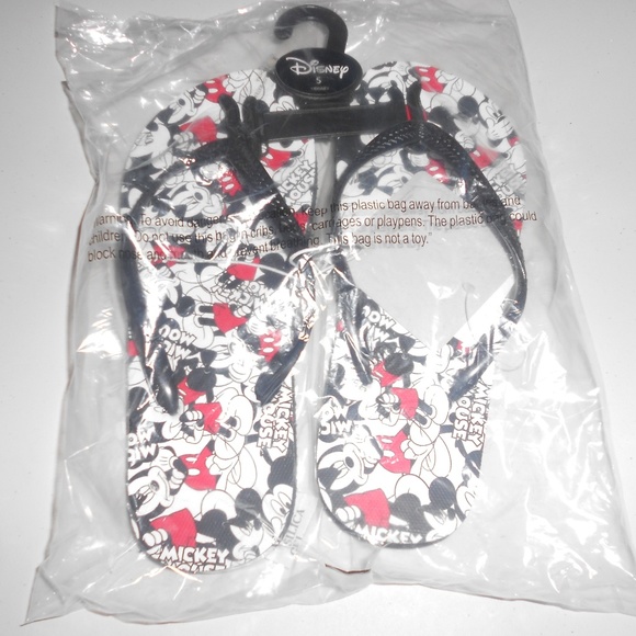 3/$15 Women's Size 5 Mickey Mouse Flip Flops - Picture 2 of 3